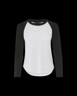 Veronica Beard Tops|Vb Classics*Mason Baseball Tee in White/Black