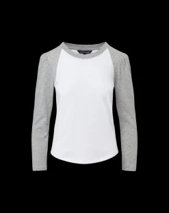 Veronica Beard Tops*Mason Baseball Tee in White/Heather Grey White/HeatherGrey