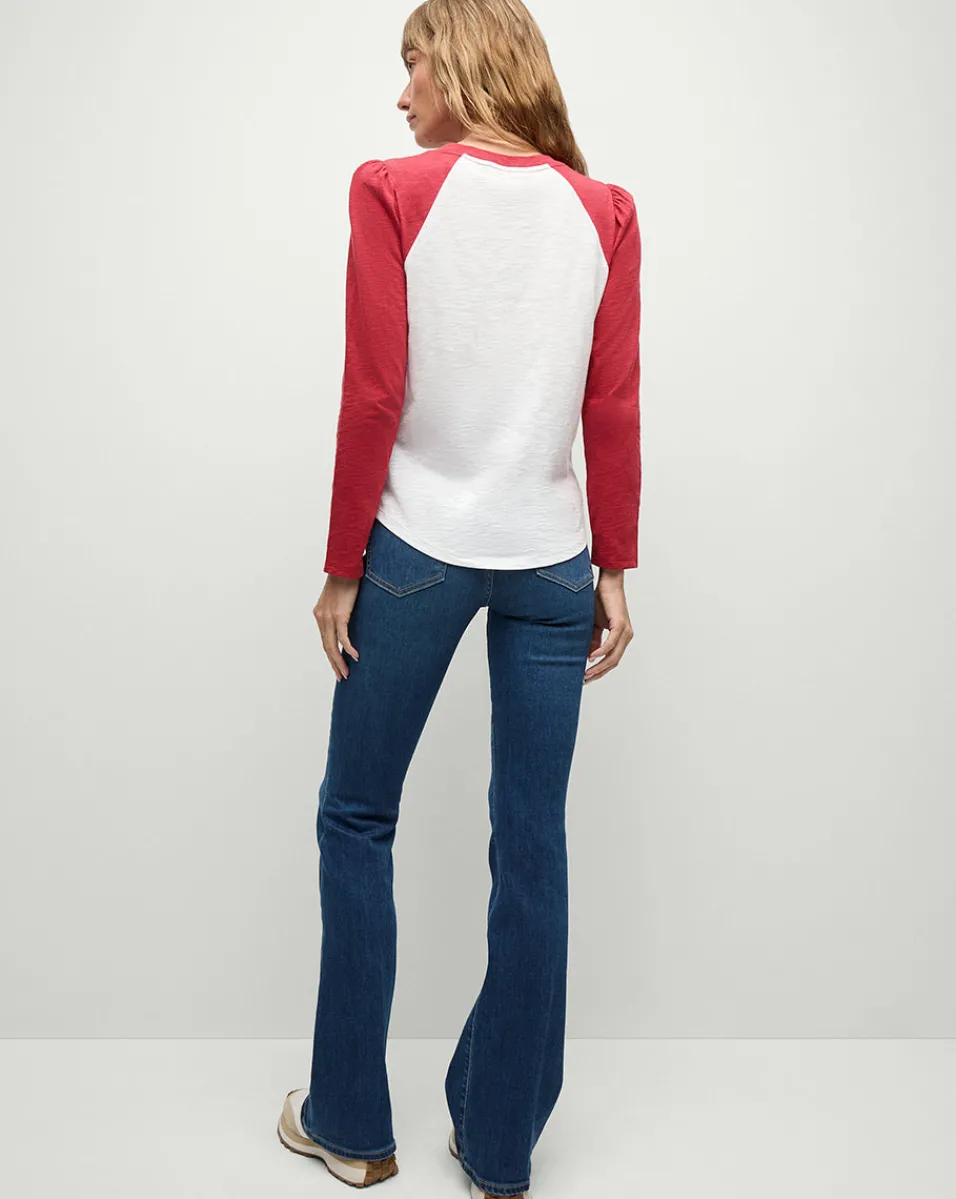 Veronica Beard Tops*Mason Baseball Tee in White/Red