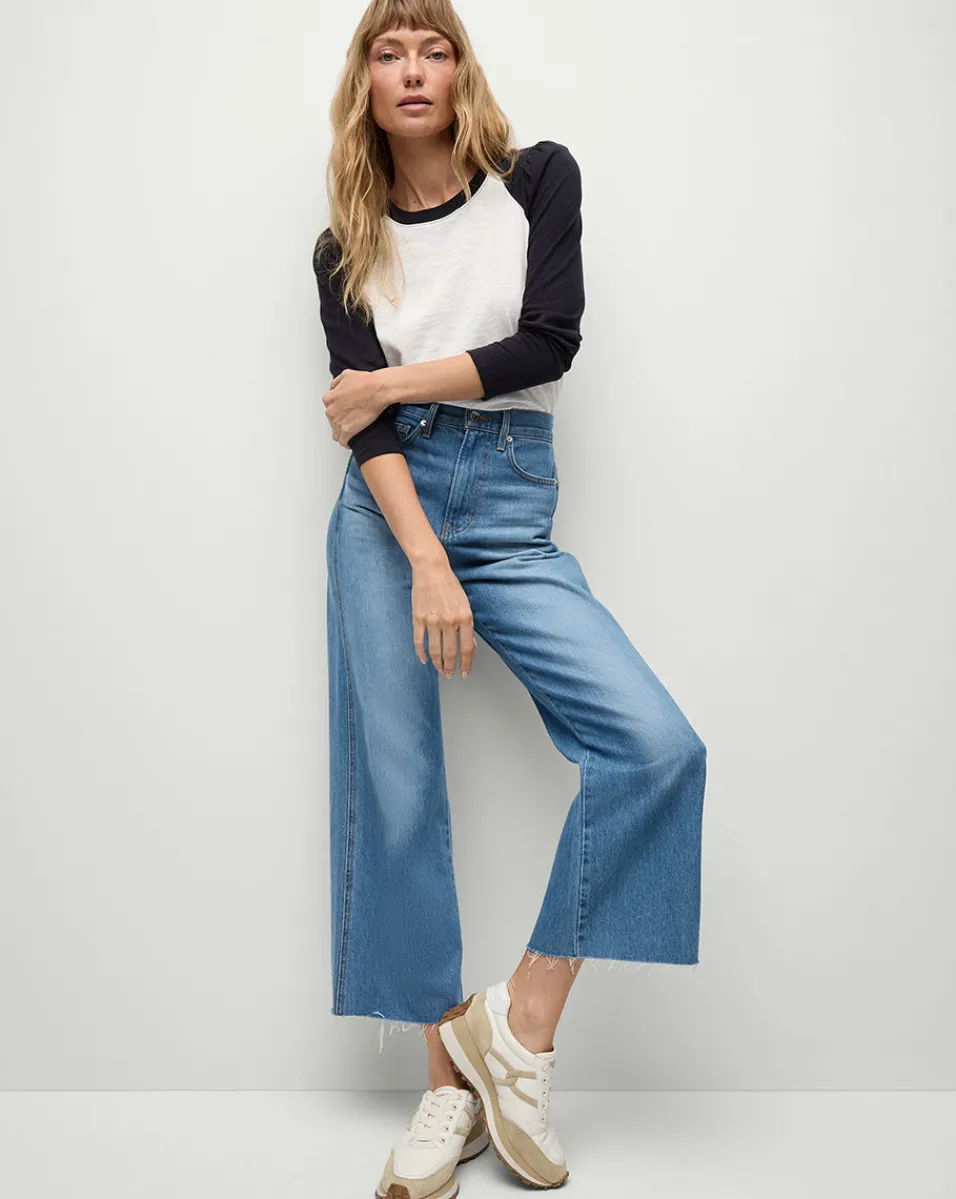Veronica Beard Tops*Mason Baseball Tee in White/Navy