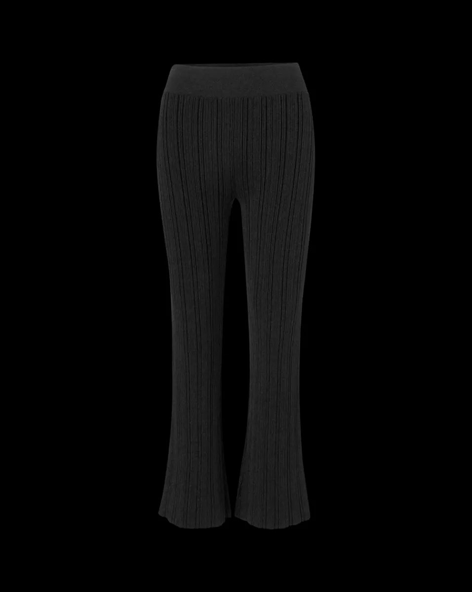 Veronica Beard Pants*Massaro Rib-Knit Pant in Black