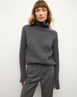 Veronica Beard Sweaters|Tops*Matilda Merino Cashmere Turtleneck in Charcoal