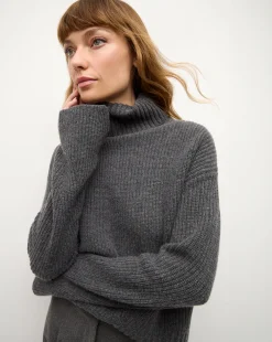 Veronica Beard Sweaters|Tops*Matilda Merino Cashmere Turtleneck in Charcoal