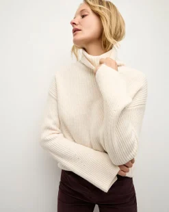 Veronica Beard Sweaters|Tops*Matilda Merino Cashmere Turtleneck in Ecru