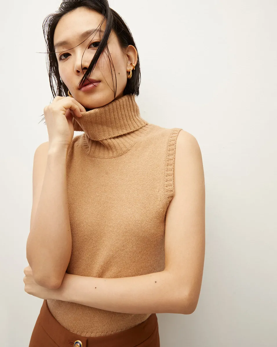 Veronica Beard Sweaters|Tops*Mazzy Cashmere Turtleneck in Camel