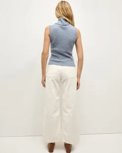 Veronica Beard Sweaters|Tops*Mazzy Cashmere Turtleneck in Smoke Blue SmokeBlue