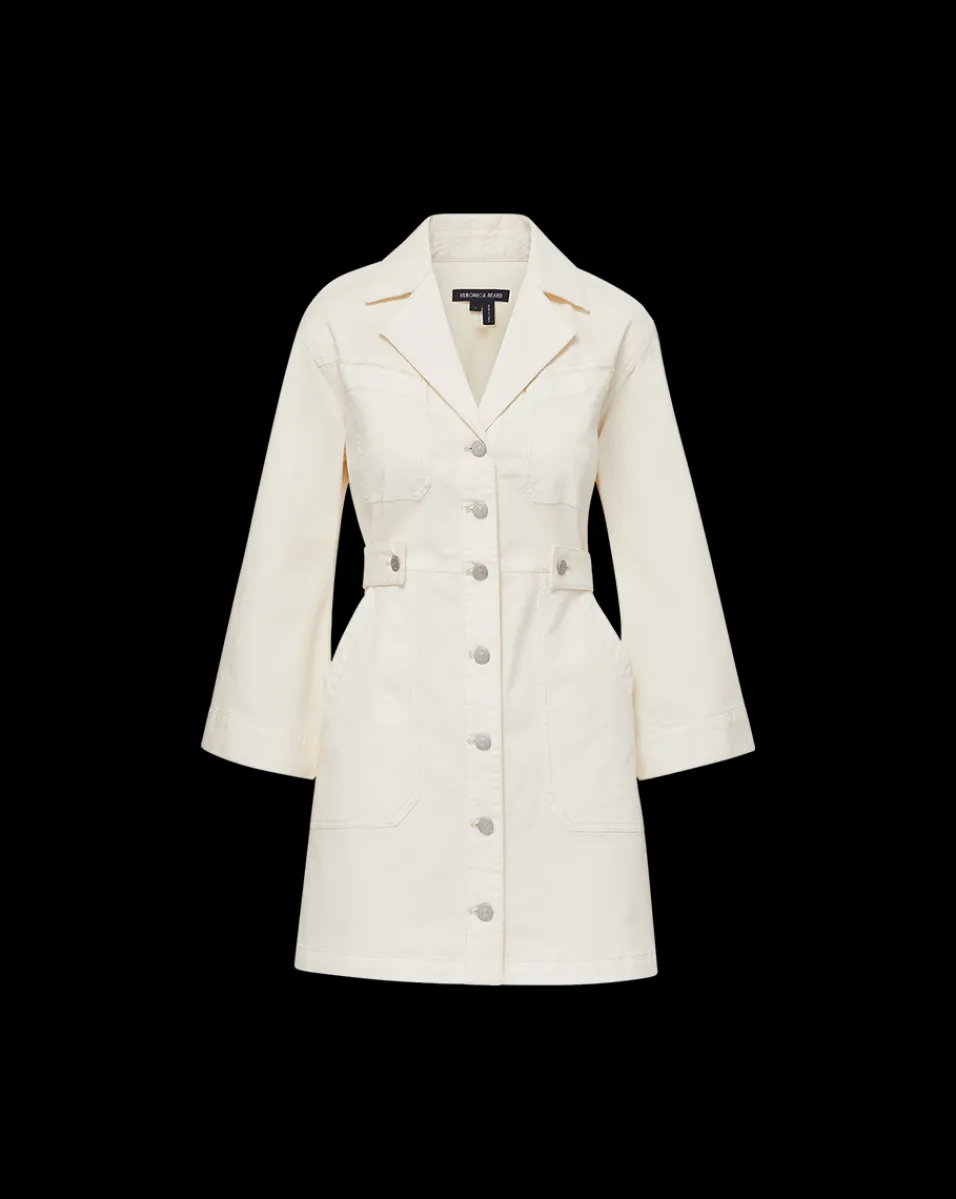 Veronica Beard Dresses*Mckinley Twill Mini Dress in Ecru