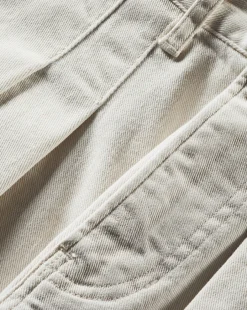 Veronica Beard Jeans*Mia Mid-Rise, Pleated Wide-Leg Jean Ecru