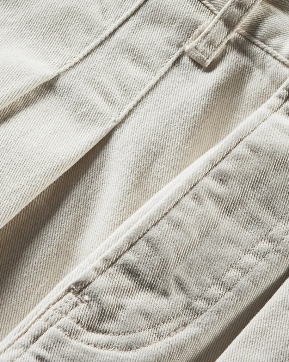 Veronica Beard Jeans*Mia Mid-Rise, Pleated Wide-Leg Jean Ecru