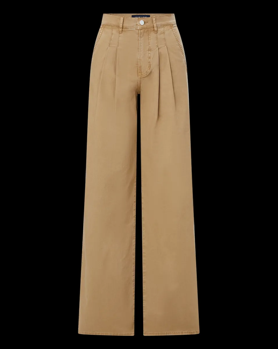Veronica Beard Pants*Mia Wide-Leg Pleated Pant in Khaki