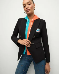 Veronica Beard Jackets & Outerwear|The Gift Guide*Miami Dolphins Dickey Jacket in Black/Silver MiamiDolphins