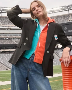 Veronica Beard Jackets & Outerwear|The Gift Guide*Miami Dolphins Dickey Jacket in Black/Silver MiamiDolphins