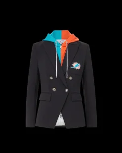 Veronica Beard Jackets & Outerwear|The Gift Guide*Miami Dolphins Dickey Jacket in Black/Silver MiamiDolphins