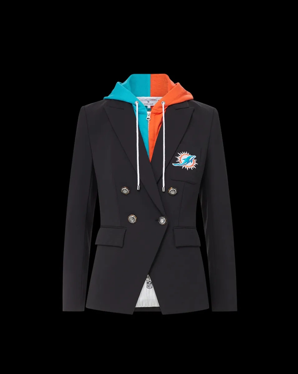Veronica Beard Jackets & Outerwear|The Gift Guide*Miami Dolphins Dickey Jacket in Black/Silver MiamiDolphins