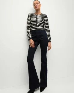 Veronica Beard Jackets & Outerwear|Party Dressing*Mickey Sequin Cropped Jacket in Black/White Black/Off-White