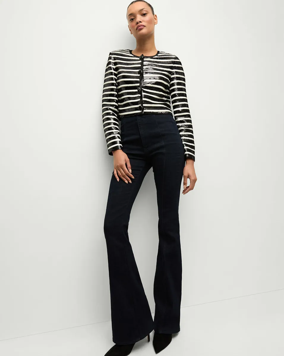 Veronica Beard Jackets & Outerwear|Party Dressing*Mickey Sequin Cropped Jacket in Black/White Black/Off-White