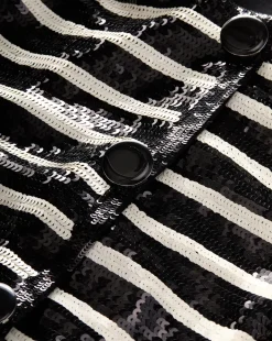 Veronica Beard Jackets & Outerwear|Party Dressing*Mickey Sequin Cropped Jacket in Black/White Black/Off-White