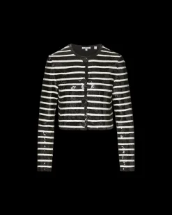Veronica Beard Jackets & Outerwear|Party Dressing*Mickey Sequin Cropped Jacket in Black/White Black/Off-White
