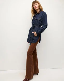 Veronica Beard Jackets & Outerwear|The Veronicas' Favorites*Mikaela Shacket With Cord Collar in Indigo Rinse IndigoRinse