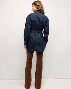 Veronica Beard Jackets & Outerwear|The Veronicas' Favorites*Mikaela Shacket With Cord Collar in Indigo Rinse IndigoRinse