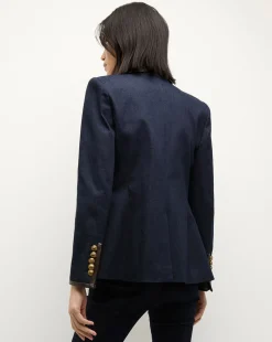 Veronica Beard Jackets & Outerwear|Matching Sets*Miller Denim Blazer Dickey Jacket in Dark Wash MidnightWash