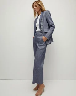 Veronica Beard Jackets & Outerwear|Extended Sizes*Miller Linen Dickey Jacket in Blue Melange BlueMelange