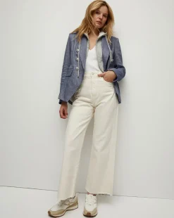 Veronica Beard Jackets & Outerwear|Extended Sizes*Miller Linen Dickey Jacket in Blue Melange BlueMelange