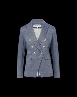 Veronica Beard Jackets & Outerwear|Extended Sizes*Miller Linen Dickey Jacket in Blue Melange BlueMelange