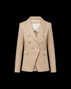 Veronica Beard Jackets & Outerwear|Extended Sizes*Miller Linen Dickey Jacket in Khaki Melange KhakiMelange