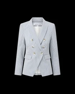 Veronica Beard Jackets & Outerwear*Miller Seersucker Dickey Jacket in Blue/White