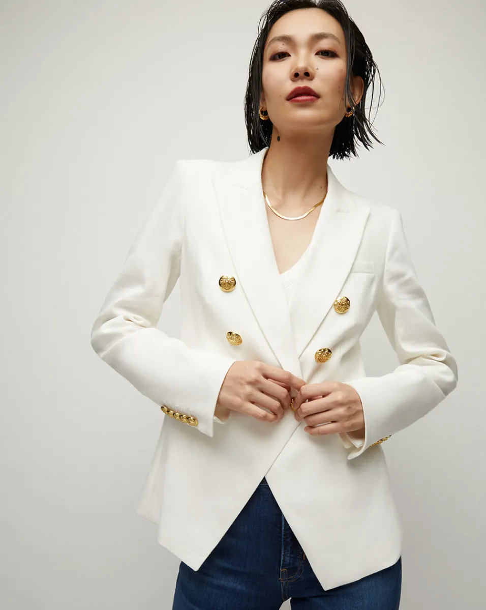 Veronica Beard Jackets & Outerwear|Vb Classics*Miller Women's Linen Dickey Jacket in Off-White