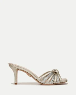 Veronica Beard Sandals*Misa Knot-Front Heel Sandals Platinum