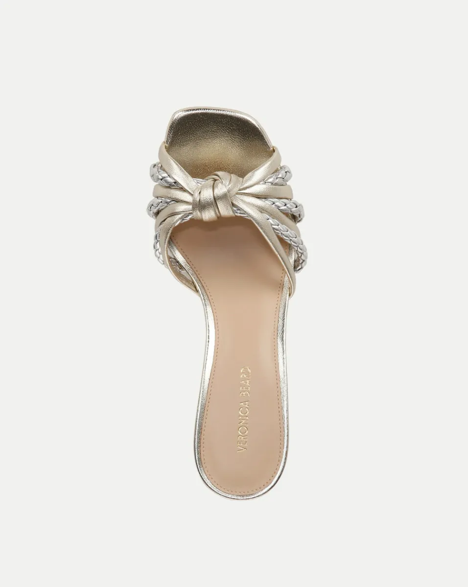 Veronica Beard Sandals*Misa Knot-Front Heel Sandals Platinum