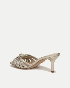 Veronica Beard Sandals*Misa Knot-Front Heel Sandals Platinum