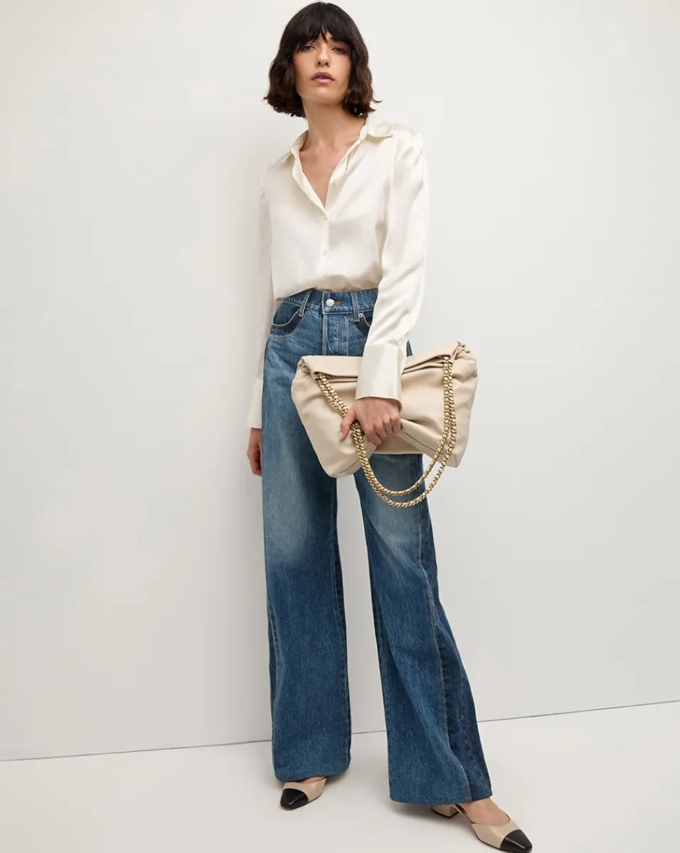 Veronica Beard Tops*Monique Silk Button-Down Shirt in Ivory