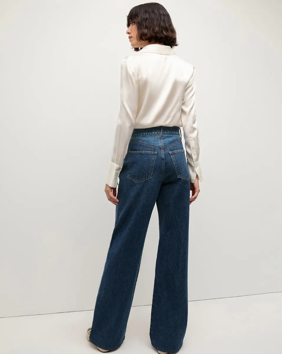 Veronica Beard Tops*Monique Silk Button-Down Shirt in Ivory