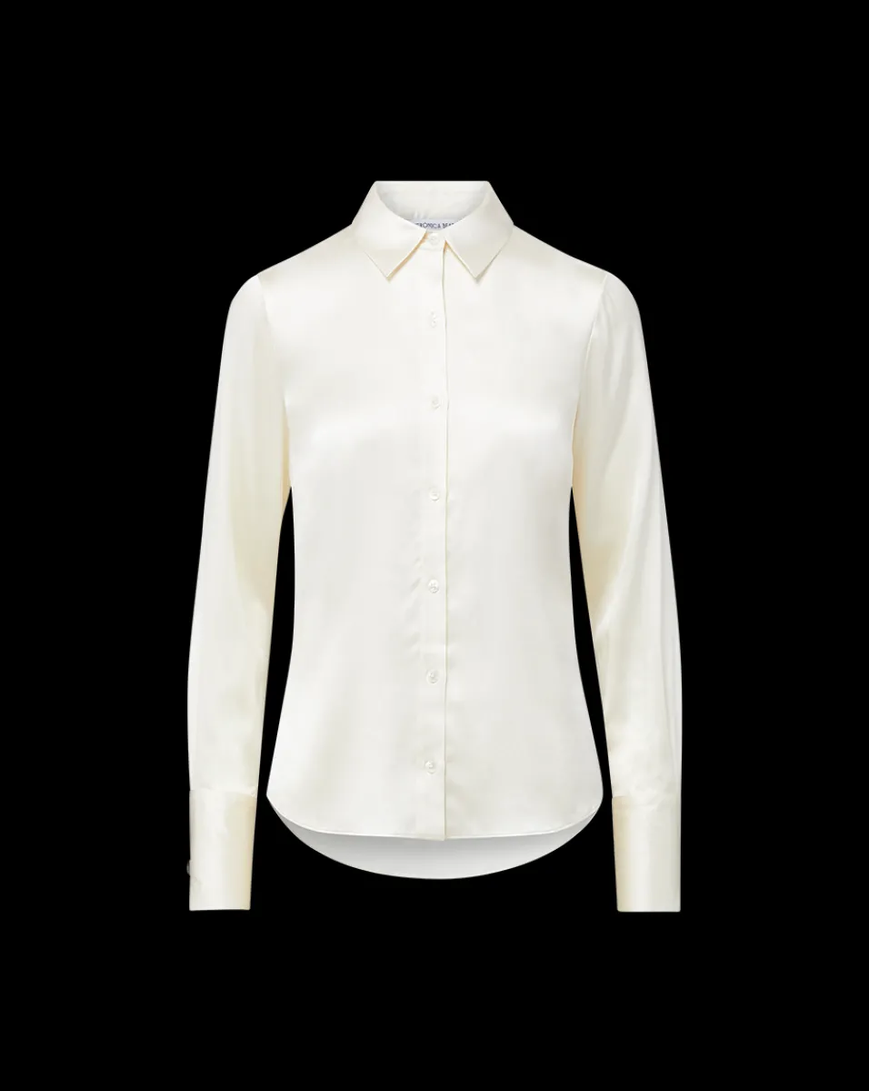 Veronica Beard Tops*Monique Silk Button-Down Shirt in Ivory