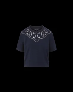 Veronica Beard Tops*Monty Cotton Cropped Tee in Navy