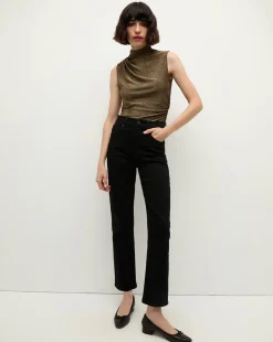 Veronica Beard Tops|Party Dressing*Mylie Sleeveless Top in Gold | High Neck Top AntiqueGoldLurex