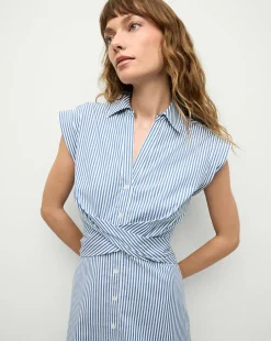 Veronica Beard Dresses*Nagano Shirtdress in Blue & White Stripe Blue/WhiteStripe