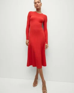 Veronica Beard Dresses|Party Dressing*Nami Long Sleeve Sweater Dress in Red Poppy