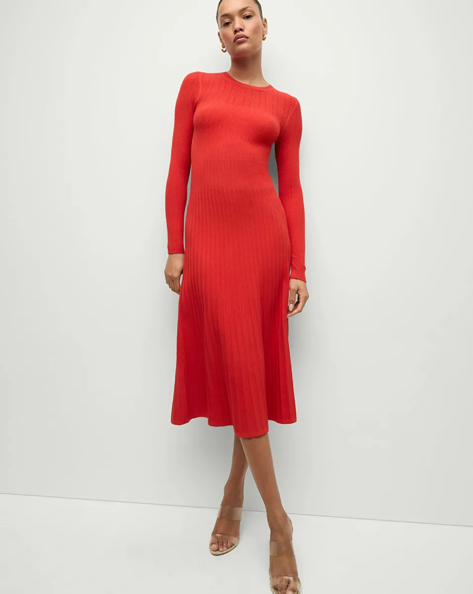 Veronica Beard Dresses|Party Dressing*Nami Long Sleeve Sweater Dress in Red Poppy