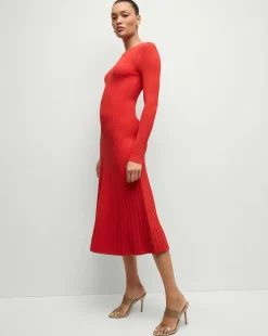 Veronica Beard Dresses|Party Dressing*Nami Long Sleeve Sweater Dress in Red Poppy