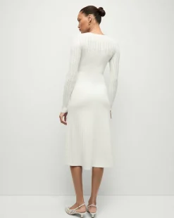 Veronica Beard Dresses|Party Dressing*Nami Long Sleeve Sweater Dress in White Off-White