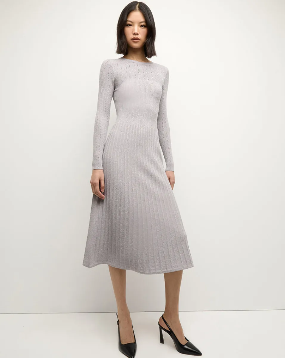 Veronica Beard Dresses*Nami Midi Sweater Dress in Silver