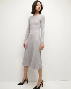 Veronica Beard Dresses*Nami Midi Sweater Dress in Silver