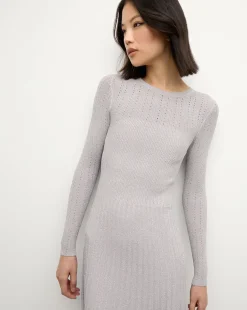 Veronica Beard Dresses*Nami Midi Sweater Dress in Silver