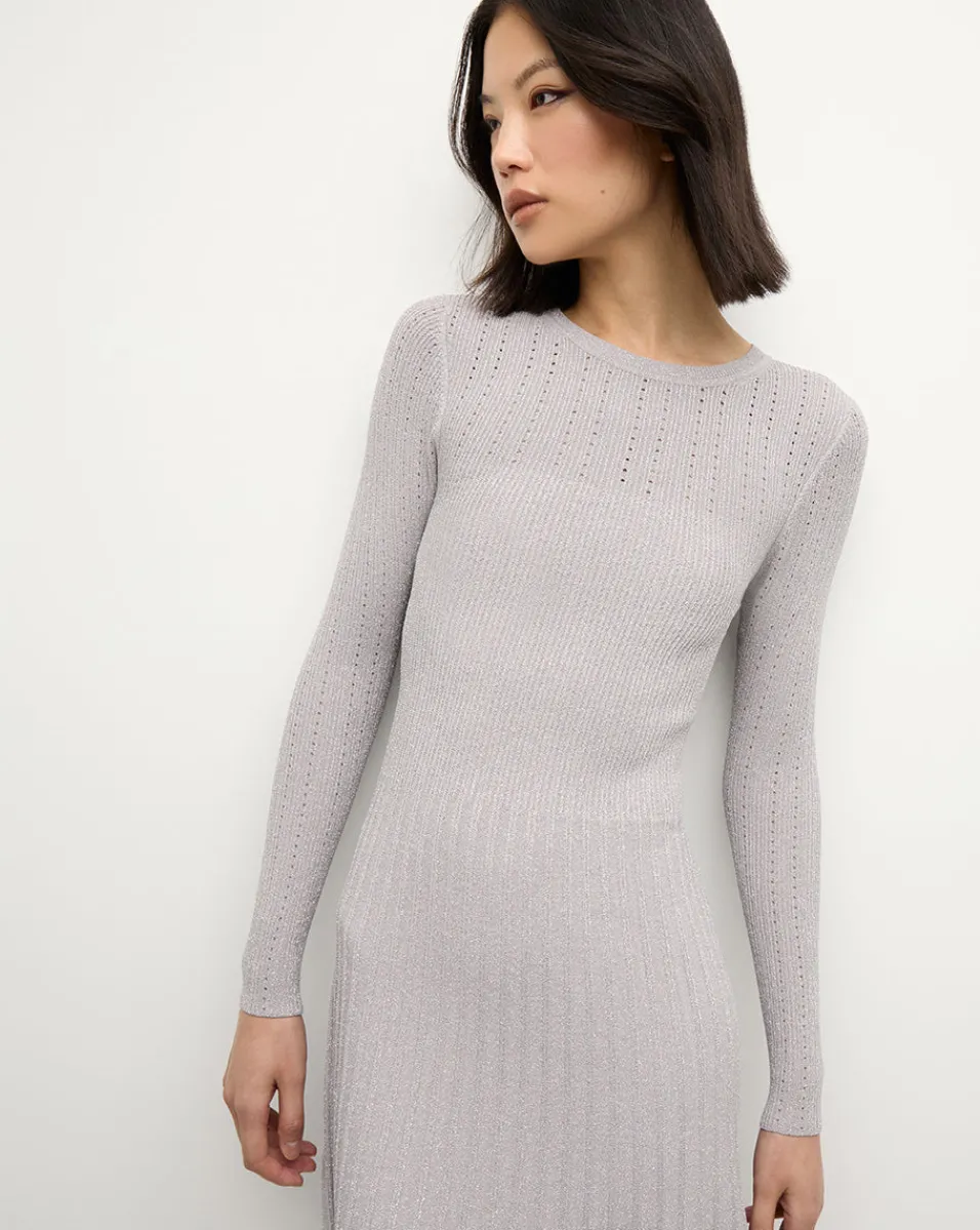 Veronica Beard Dresses*Nami Midi Sweater Dress in Silver