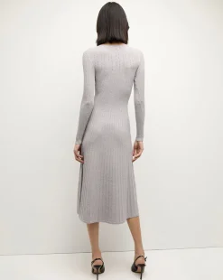 Veronica Beard Dresses*Nami Midi Sweater Dress in Silver