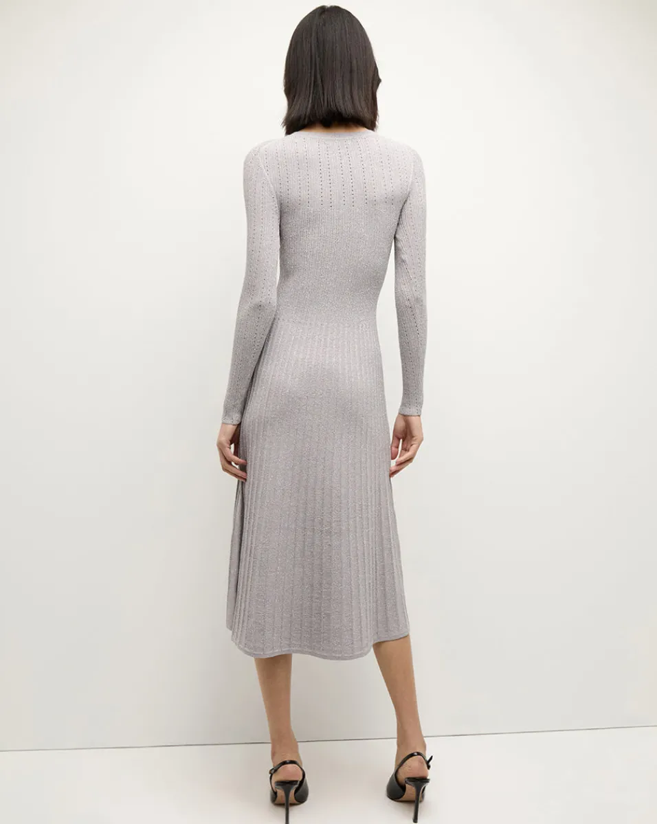 Veronica Beard Dresses*Nami Midi Sweater Dress in Silver